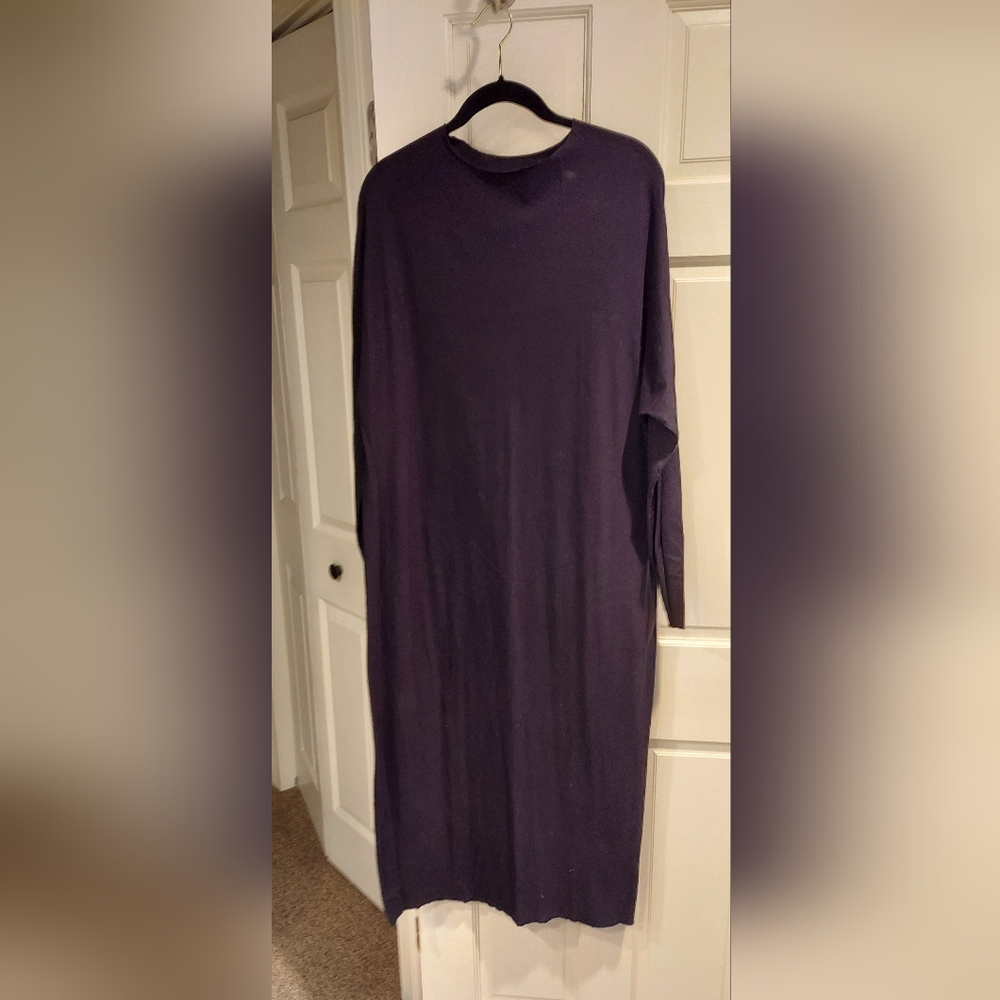 Frank & Eileen Funnel Neck Tee Dress Large Black